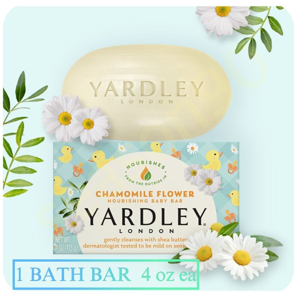 3 Yardley® London Chamomile Flower NOURISHING BABY Bath BAR Soap 4oz - Picture 2 of 9